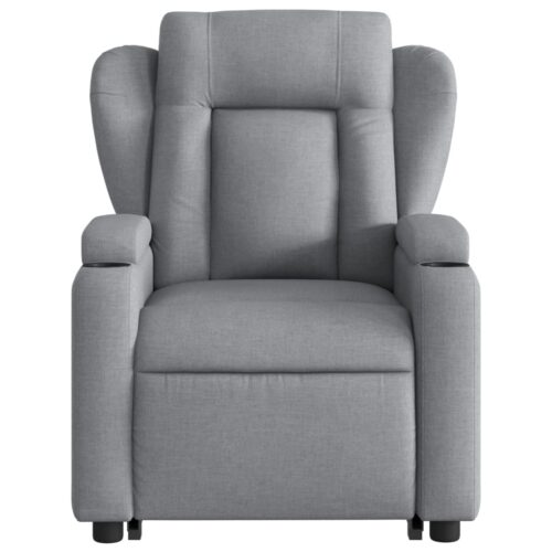 Stand up Massage Recliner Chair Light Grey Fabric - Image 8