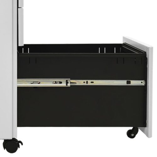Mobile File Cabinet Light Grey 30x45x59cm Steel - Image 6
