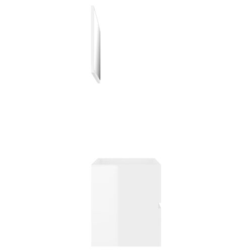 2-Piece Bathroom Furniture Set High Gloss White Engineered Wood - Image 5