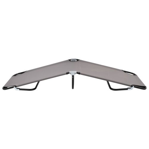 Folding Sun Lounger Grey Steel - Image 3
