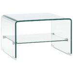 Coffee Table Clear 50x45x33cm Tempered Glass