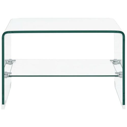 Coffee Table Clear 50x45x33cm Tempered Glass - Image 2