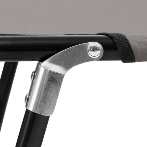 Folding Sun Lounger Grey Steel - Image 8