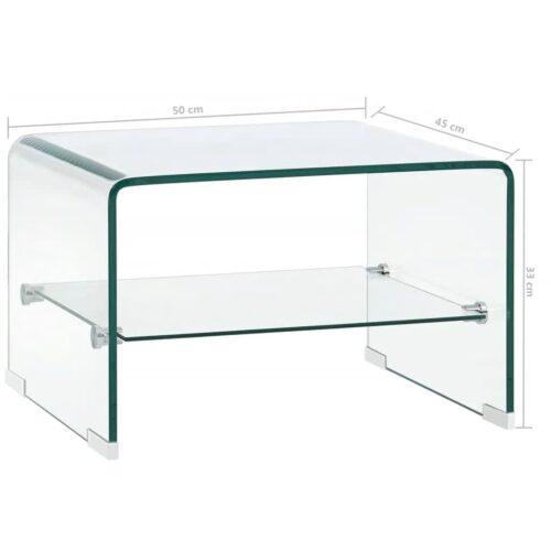 Coffee Table Clear 50x45x33cm Tempered Glass - Image 5