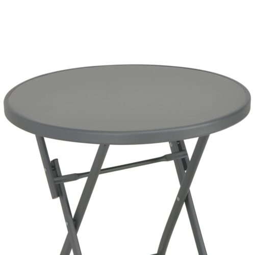 Glass Steel Folding Table Indoor Outdoor Patio Garden Bistro Coffee Lounge Stand 60x70cm - Image 4