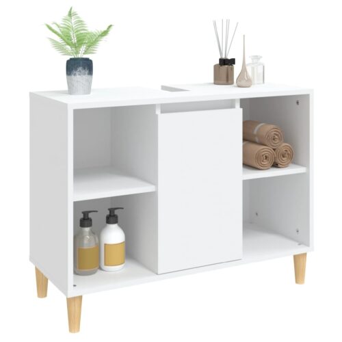 Sink Cabinet White 80x33x60cm Engineered Wood - Image 2