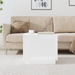 Coffee Table White 51x50x44cm Engineered Wood