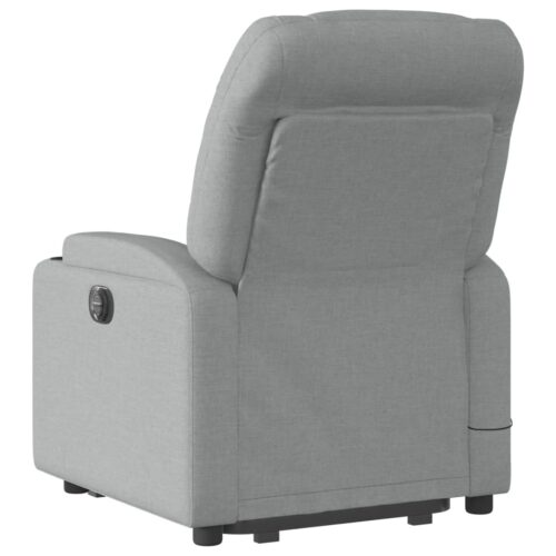 Electric Stand up Massage Recliner Chair Light Grey Fabric - Image 4