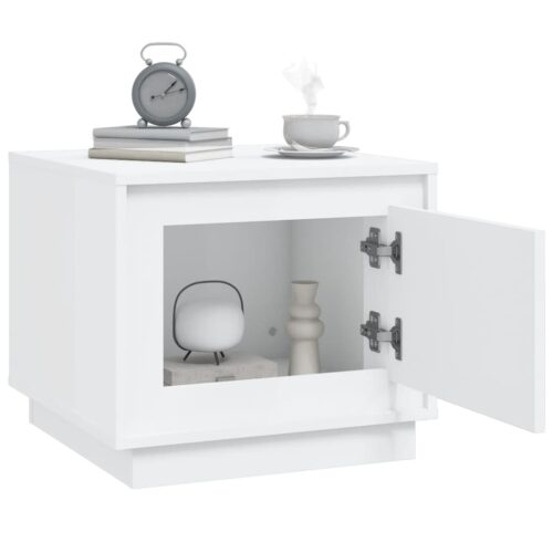 Coffee Table White 51x50x44cm Engineered Wood - Image 4