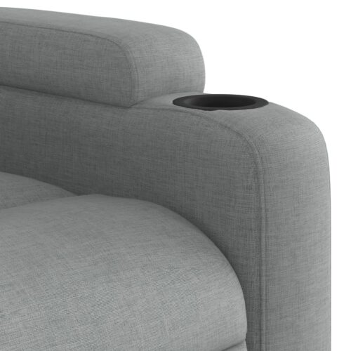 Electric Stand up Massage Recliner Chair Light Grey Fabric - Image 11