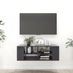 Wall-Mounted TV Cabinet Grey 102x35x35cm Engineered Wood