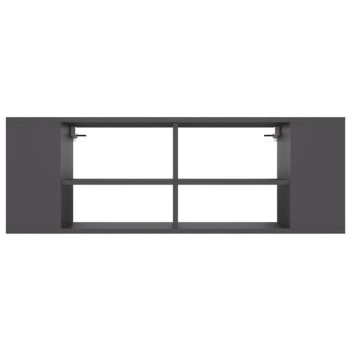 Wall-Mounted TV Cabinet Grey 102x35x35cm Engineered Wood - Image 4