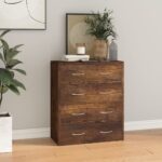 Sideboard with 4 Drawers 60x30.5x71cm Smoked Oak