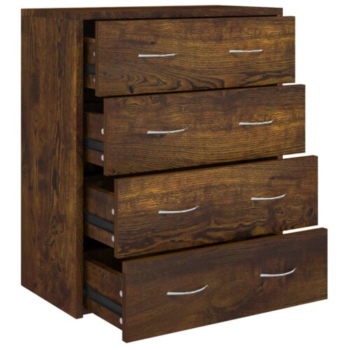 Sideboard with 4 Drawers 60x30.5x71cm Smoked Oak - Image 2
