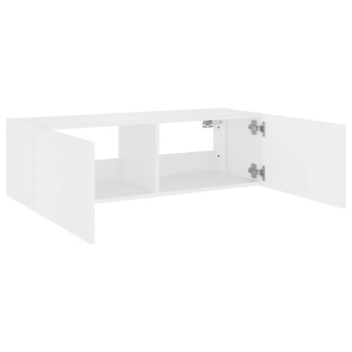 TV Wall Cabinet with LED Lights White 100x35x31cm - Image 7