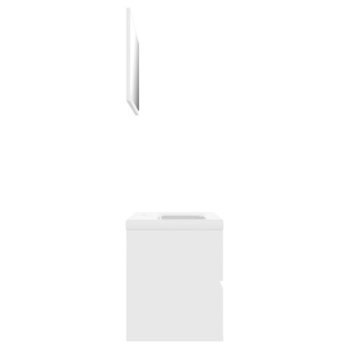 Bathroom Furniture Set White Engineered Wood - Image 5