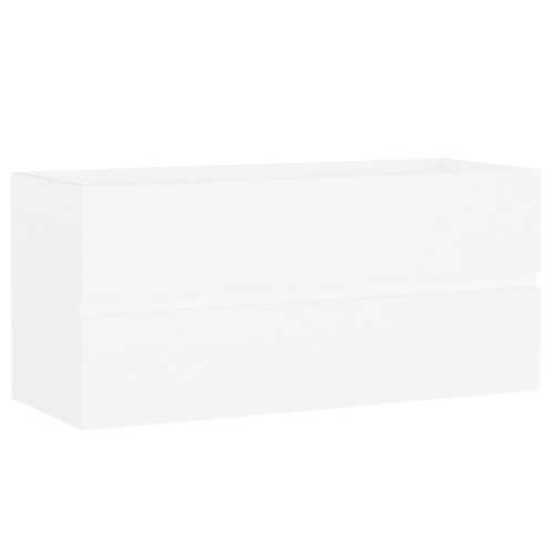 Bathroom Furniture Set White Engineered Wood - Image 11