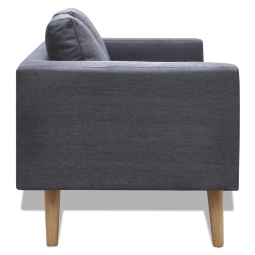 Sofa 2-Seater Fabric Dark Grey - Image 2