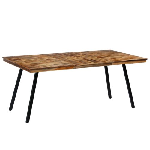 Dining Table Reclaimed Teak Steel 180x90x76cm - Image 10
