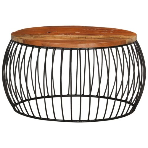 Coffee Table √ò68cm Solid Reclaimed Wood - Image 2