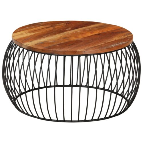 Coffee Table √ò68cm Solid Reclaimed Wood - Image 9