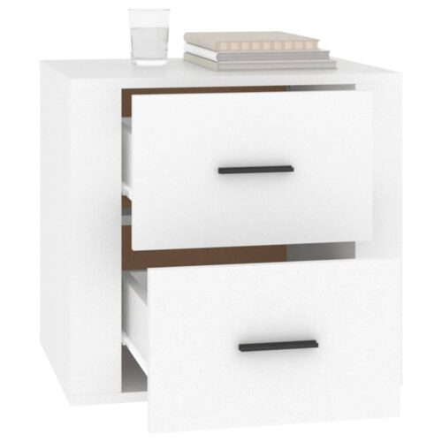 Bedside Cabinet White 50x39x47cm - Image 5
