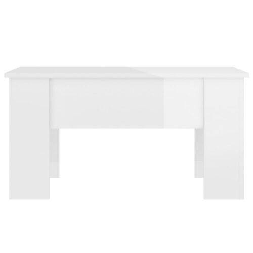Coffee Table High Gloss White 79x49x41cm Engineered Wood - Image 3