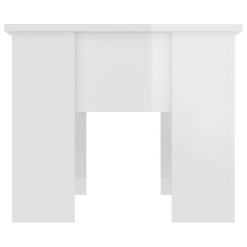 Coffee Table High Gloss White 79x49x41cm Engineered Wood - Image 4