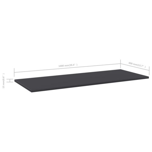 Bookshelf Boards 4pcs Grey 100x40x1.5cm Engineered Wood - Image 5