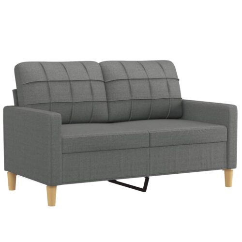 2-Piece Sofa Set with Cushions Dark Grey Fabric - Image 3