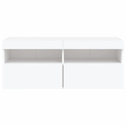 TV Wall Cabinet with LED Lights White 100x30x40cm - Image 9