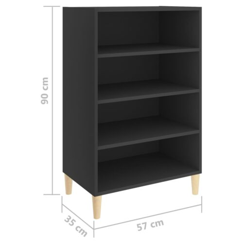 Sideboard Grey 57x35x90cm Engineered Wood - Image 2