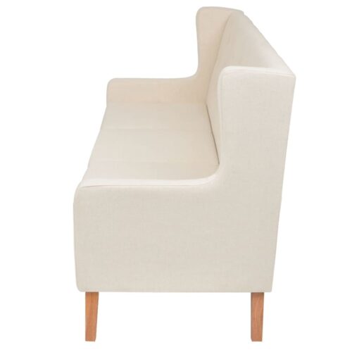 3-Seater Sofa Fabric Cream White - Image 3