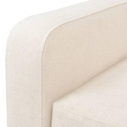 3-Seater Sofa Fabric Cream White - Image 5