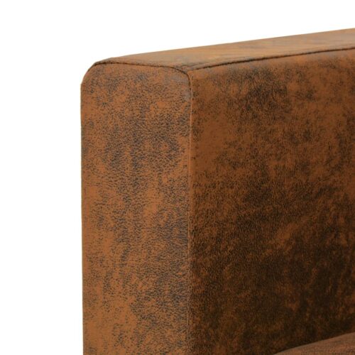 2-Seater Sofa 137x73x82cm Artificial Suede Leather - Image 4