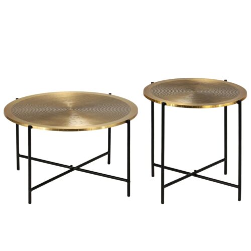 Table Set 2 Pieces Brass-covered MDF - Image 8