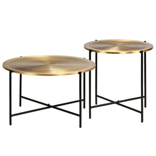 Table Set 2 Pieces Brass-covered MDF - Image 10