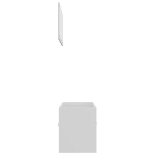 2-Piece Bathroom Furniture Set White Engineered Wood - Image 7