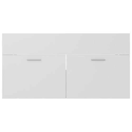 2-Piece Bathroom Furniture Set White Engineered Wood - Image 9