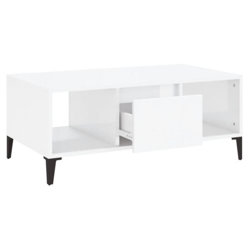Coffee Table High Gloss White 90x50x36.5cm Engineered Wood - Image 6