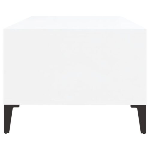 Coffee Table High Gloss White 90x50x36.5cm Engineered Wood - Image 7