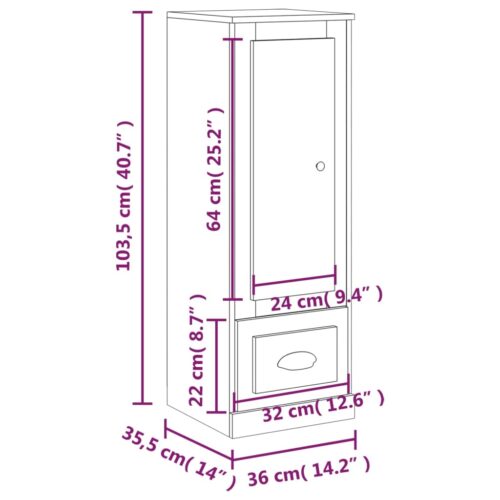 Highboard White 36x35.5x103.5cm Engineered Wood - Image 10