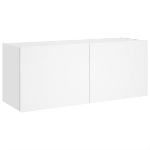 TV Wall Cabinet with LED Lights White 100x35x41cm - Image 3