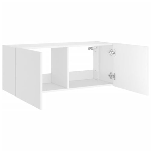 TV Wall Cabinet with LED Lights White 100x35x41cm - Image 7