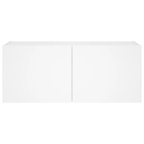 TV Wall Cabinet with LED Lights White 100x35x41cm - Image 8