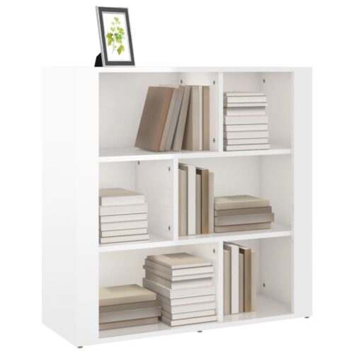 Sideboard High Gloss White 80x30x80cm Engineered Wood - Image 4
