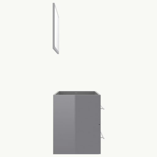 2-Piece Bathroom Furniture Set High Gloss Grey Engineered Wood - Image 4