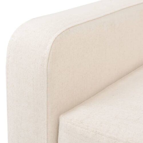 Sofa Set 2 Pieces Fabric Cream White - Image 9