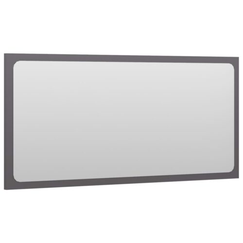 2-Piece Bathroom Furniture Set High Gloss Grey Engineered Wood - Image 8