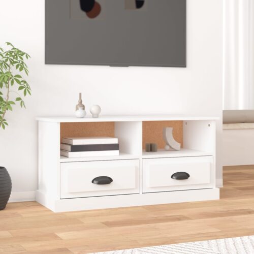 TV Cabinet White 93x35.5x45cm Engineered Wood